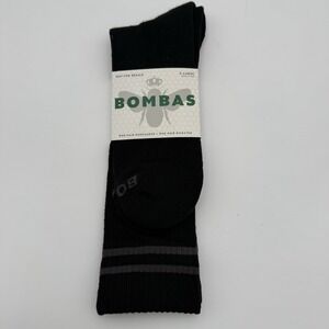Bombas Socks X-Large Black‎ Gray One Pair Polyester Blend
